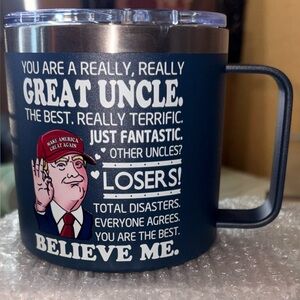 Navy Blue Mug with Graphic Design